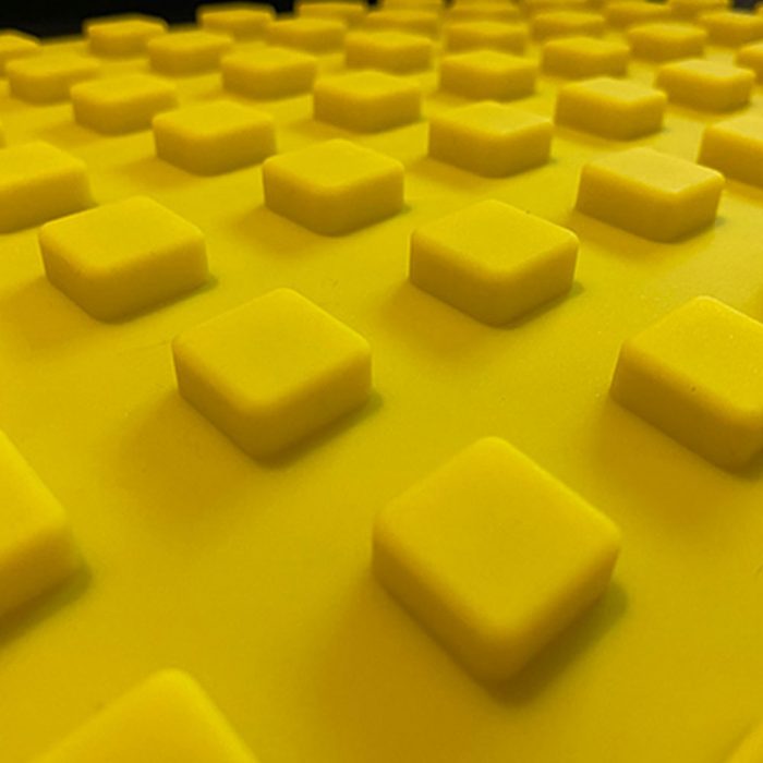 Mini rounded dice mold with logo detail