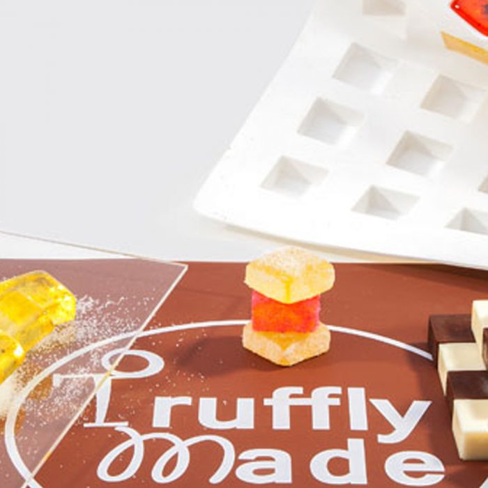 Square mold with candy