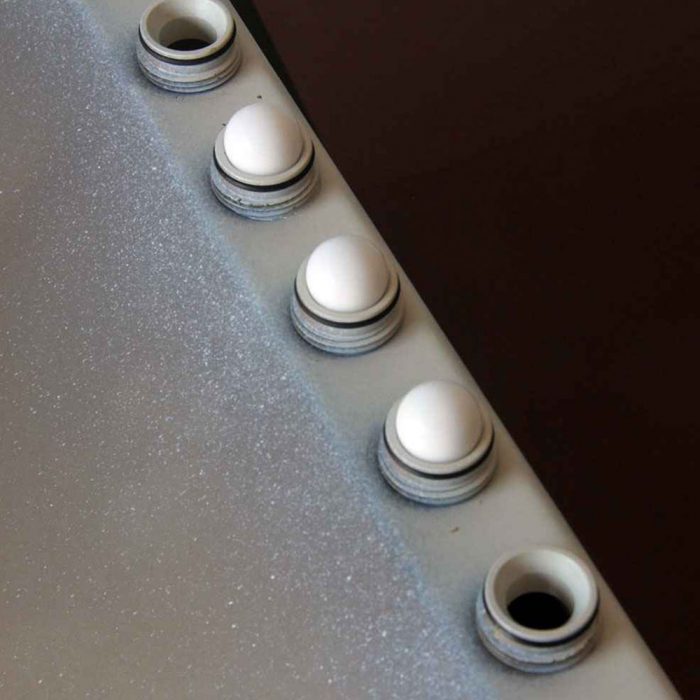 White nylon precision ball in use